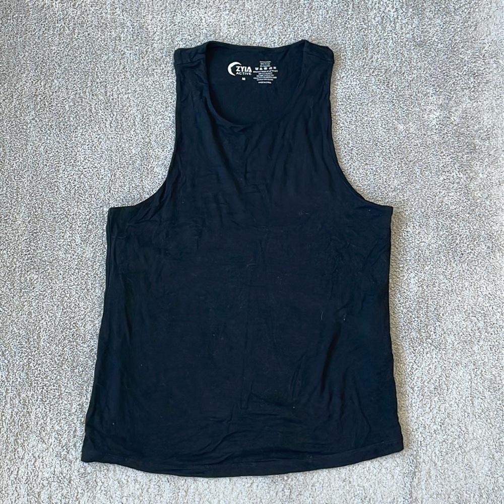 EC ZYIA Active Black Cotton Tank Top - Size Medium